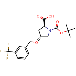 Chemical structure of (4R)-1-Boc-4-(3-trifluoromethylbenzyloxy)-L-proline , CAS 1094442-35-9, AChemBlock V152030