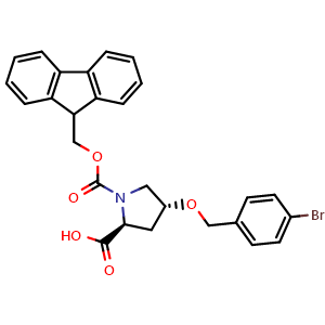 Chemical structure of (4R)-1-Fmoc-4-(4-bromobenzyloxy)-L-proline , CAS 1219608-86-2, AChemBlock V152033