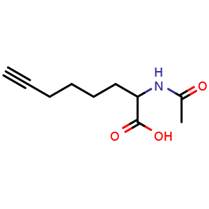 Chemical structure of 2-(Acetylamino)-7-octynoic acid , CAS 1246887-87-5, AChemBlock V152045