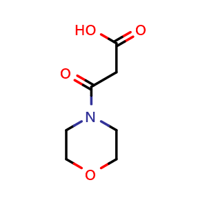 Chemical structure of 3-(4-Morpholinyl)-3-oxopropanoic acid , CAS 105397-92-0, AChemBlock V152048