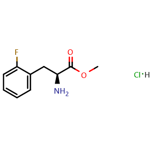 Chemical structure of 2-Fluoro-L-phenylalanine methyl ester hydrochloride , CAS 457654-69-2, AChemBlock V152053