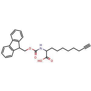 Chemical structure of N-Fmoc-2-amino-9-decynoic acid , CAS 2351858-33-6, AChemBlock V152058