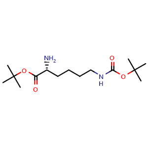 Chemical structure of N6-Boc-D-lysine tert-butyl ester , CAS 158000-11-4, AChemBlock V152066