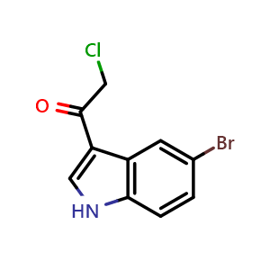 Chemical structure of 1-(5-Bromo-1H-indol-3-yl)-2-chloroethanone , CAS 65040-36-0, AChemBlock V152067