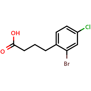 Chemical structure of 2-Bromo-4-chlorobenzenebutanoic acid , CAS 1506276-94-3, AChemBlock V152075