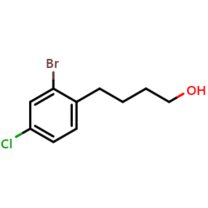Chemical structure of 2-Bromo-4-chloro-benzenebutanol , CAS 2289324-95-2, AChemBlock V152076