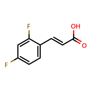 Chemical structure of trans-2,4-Difluorocinnamic acid , CAS 94977-52-3, AChemBlock V152102