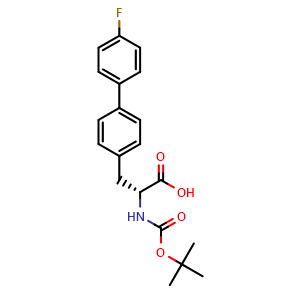 Chemical structure of Boc-4-(4-fluorophenyl)-D-phenylalanine , CAS 1803077-47-5, AChemBlock V152138