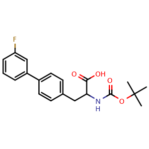 Chemical structure of Boc-4-(3-fluorophenyl)-DL-phenylalanine , CAS 1259988-39-0, AChemBlock V152145