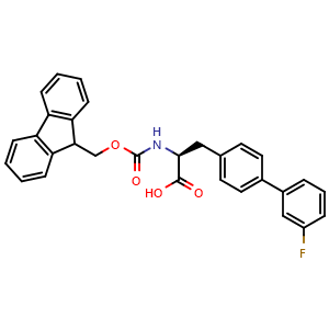 Chemical structure of Fmoc-4-(3-fluorophenyl)-L-phenylalanine , CAS 1380437-41-1, AChemBlock V152146