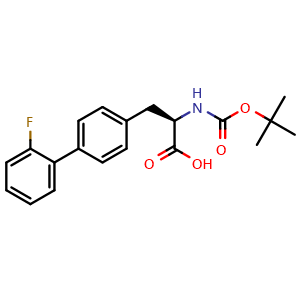 Chemical structure of Boc-4-(2-fluorophenyl)-D-phenylalanine , CAS 1803077-45-3, AChemBlock V152151