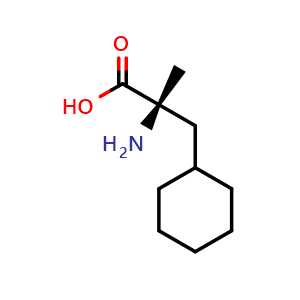 Chemical structure of (S)-2-Amino-3-cyclohexyl-2-methylpropanoic acid , CAS 942143-63-7, AChemBlock V152160