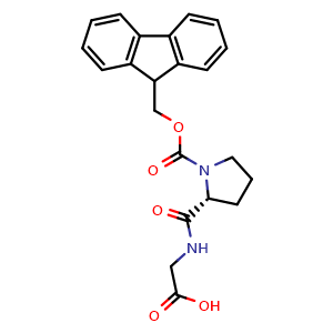 Chemical structure of 1-Fmoc-D-prolyl-glycine , CAS 2361610-55-9, AChemBlock V152165