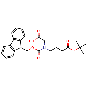 Chemical structure of N-Fmoc-N-[4-(tert-butoxy)-4-oxobutyl]glycine , CAS 174799-90-7, AChemBlock V152174
