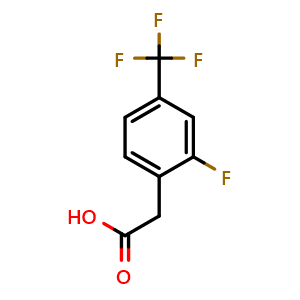 Chemical structure of 2-Fluoro-4-(trifluoromethyl)phenylacetic acid , CAS 209991-64-0, AChemBlock V152178