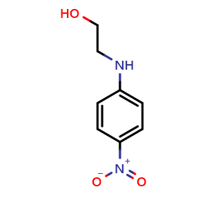 Chemical structure of 2-(4-Nitrophenylamino)ethanol , CAS 1965-54-4, AChemBlock V152181