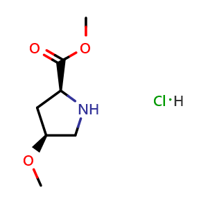Chemical structure of (4S)-4-Methoxy-L-proline methyl ester hydrochloride , CAS 2411180-81-7, AChemBlock V152185