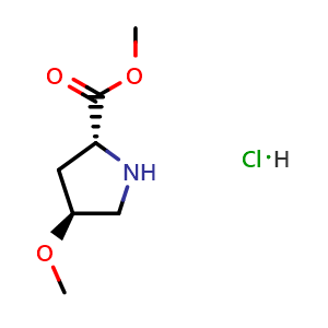 Chemical structure of (4S)-4-Methoxy-D-proline methyl ester hydrochloride , CAS 1463881-01-7, AChemBlock V152187