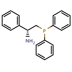 Chemical structure of (R)-2-Diphenylphosphino-1-phenylethylamine , CAS 141096-35-7, AChemBlock V152213