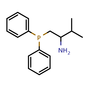 Chemical structure of 2-Amino-1-diphenylphosphino-3-methylbutane , CAS 552851-99-7, AChemBlock V152219