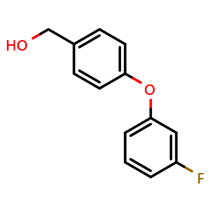 Chemical structure of 4-(3-Fluorophenoxy)benzenemethanol , CAS 1039900-00-9, AChemBlock V152255