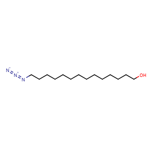 Chemical structure of 14-Azido-1-tetradecanol , CAS 1016981-98-8, AChemBlock V152256