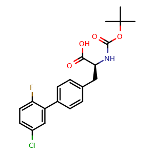 Chemical structure of Boc-4-(2-fluoro-5-chlorophenyl)-L-phenylalanine , CAS 1802379-15-2, AChemBlock V152257