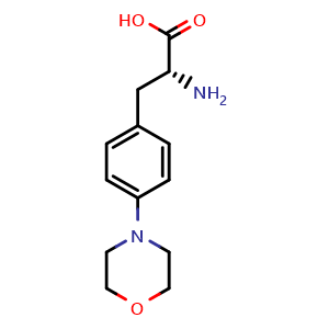 Chemical structure of 4-(4-Morpholinyl)-D-phenylalanine , CAS 1270181-23-1, AChemBlock V152265
