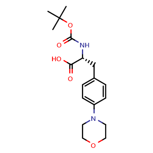 Chemical structure of N-Boc-4-(4-morpholinyl)-D-phenylalanine , CAS 2349291-67-2, AChemBlock V152267