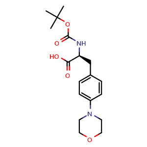 Chemical structure of N-Boc-4-(4-morpholinyl)-L-phenylalanine , CAS 2349849-69-8, AChemBlock V152268