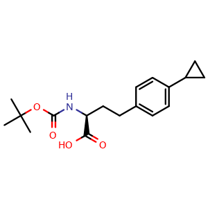 Chemical structure of N-Boc-4-cyclopropyl-L-homophenylalanine , CAS 2349629-30-5, AChemBlock V152280