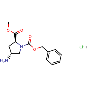 Chemical structure of (4R)-1-Cbz-4-amino-L-proline methyl ester hydrochloride , CAS 409325-33-3, AChemBlock V152286