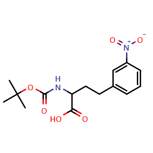 Chemical structure of N-Boc-3-nitro-DL-homophenylalanine , CAS 2351997-48-1, AChemBlock V152301