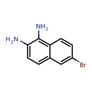 Chemical structure of 6-Bromonaphthalene-1,2-diamine , CAS 1241377-74-1, AChemBlock V152311