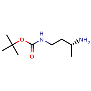 Chemical structure of (R)-1-(Boc-amino)-3-butanamine , CAS 1187927-71-4, AChemBlock V152313
