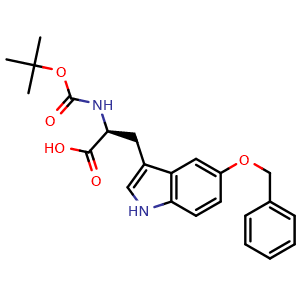 Chemical structure of N-Boc-5-benzyloxy-L-tryptophan , CAS 1462877-41-3, AChemBlock V152321
