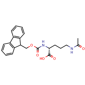 Chemical structure of N5-Acetyl-N2-Fmoc-D-ornithine , CAS 1450724-71-6, AChemBlock V152327