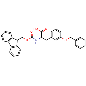 Chemical structure of N-Fmoc-3-benzyloxy-DL-phenylalanine , CAS 1379874-17-5, AChemBlock V152338