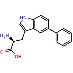 Chemical structure of 5-Phenyl-L-tryptophan , CAS 161295-04-1, AChemBlock V152341