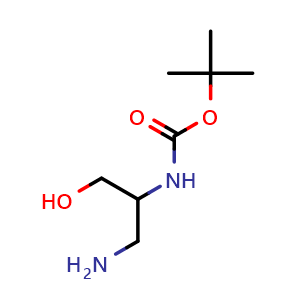 Chemical structure of N2-Boc-2,3-diaminopropan-1-ol , CAS 1429913-75-6, AChemBlock V152347