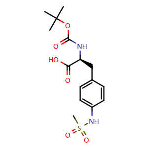 Chemical structure of Boc-4-[(methylsulfonyl)amino]-L-phenylalanine , CAS 204856-74-6, AChemBlock V152360