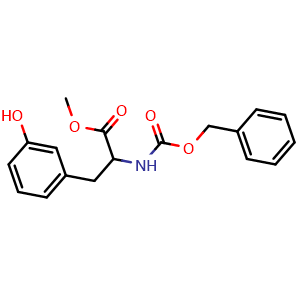 Chemical structure of N-Cbz-3-hydroxy-DL-phenylalanine methyl ester , CAS 725725-43-9, AChemBlock V152364