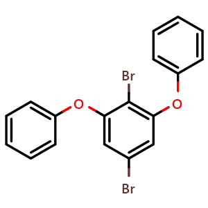 Chemical structure of 2,5-Dibromo-1,3-diphenoxy-benzene , CAS 2597124-70-2, AChemBlock V152370