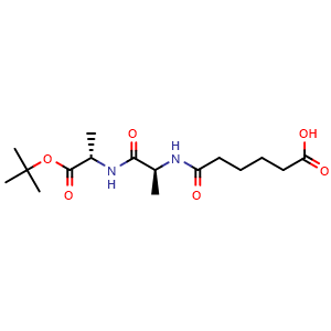 Chemical structure of N-(5-Carboxy-pentanoyl)-L-alanyl-L-alanine tert-butyl ester , CAS 2417714-50-0, AChemBlock V152371