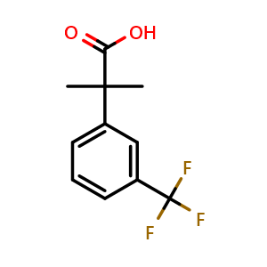Chemical structure of a,a-Dimethyl-3-trifluoromethylbenzeneacetic acid , CAS 254895-42-6, AChemBlock V152377