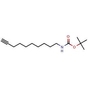 Chemical structure of N-Boc-9-decyn-1-amine , CAS 2355477-05-1, AChemBlock V152380