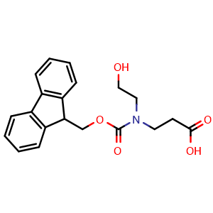Chemical structure of N-Fmoc-N-(2-hydroxyethyl)-b-alanine , CAS 1935887-14-1, AChemBlock V152392