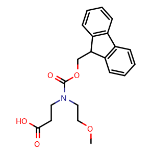 Chemical structure of N-Fmoc-N-2-methoxyethyl-b-alanine , CAS 1935218-02-2, AChemBlock V152393