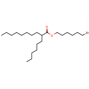 Chemical structure of 6-Bromohexyl 2-hexyldecanoate , CAS 2644752-91-8, AChemBlock V152394