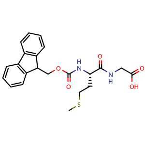 Chemical structure of (Fmoc-L-methionyl)-glycine , CAS 77275-43-5, AChemBlock V152405